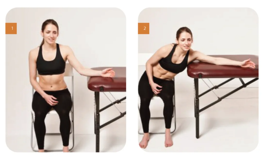Seated table stretch