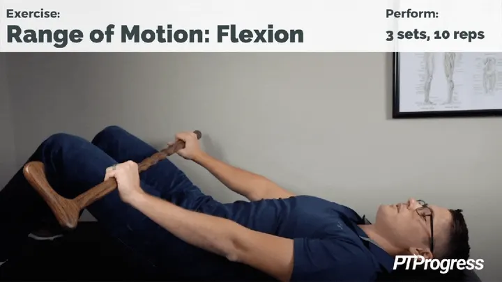 Supine cane-assisted shoulder flexion