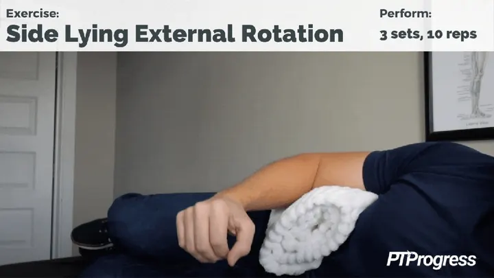 Side-lying shoulder external rotation