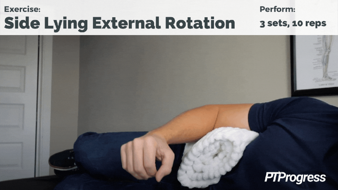 Side-lying shoulder external rotation